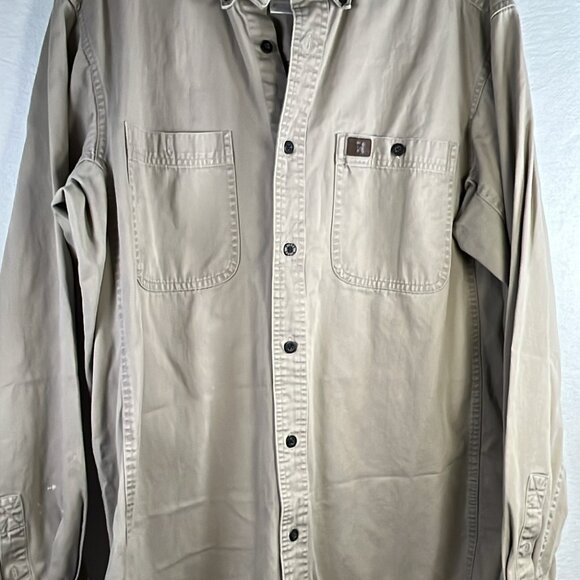 Men's Wrangler Riggs Workwear Shirt Long Sleeve 2-Pocket Sz LG FATHERS DAY GIFT - Picture 1 of 9